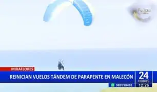 Tras 4 años: Vuelven los vuelos tándem de parapente en Miraflores