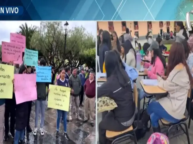Cajamarca: alumnos estudian en la calle ante mal estado de instituto pedagógico