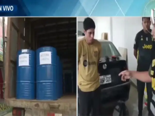 Jicamarca: incautan barriles de insumos químicos que iban a ser utilizados para elaboración de droga