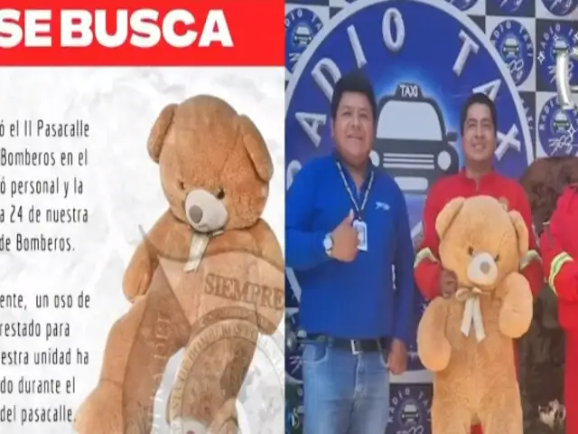 Tacna: bombero recupera peluche que su hijo le prestó para participar en pasacalle navideño
