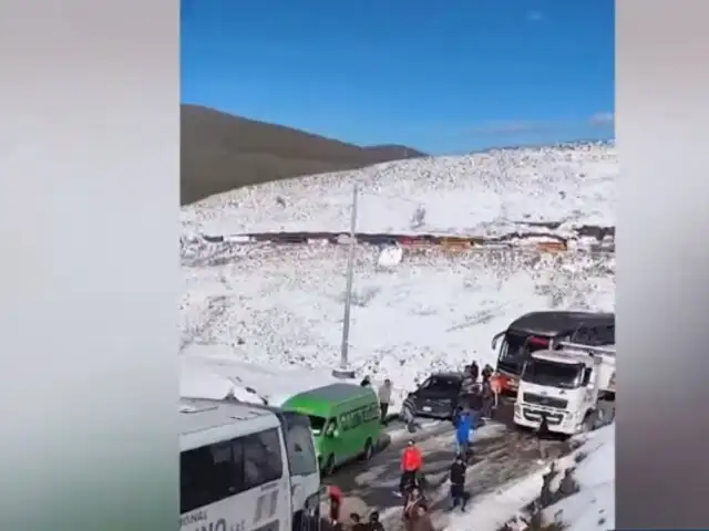 Ayacucho: conductores varados en las vías producto a las fuertes granizadas