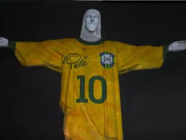 Homenajes al cumplirse un año de su muerte: estatua del Cristo se viste con la “10” de Pelé