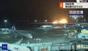 Tragedia en Japón: avión se incendia tras chocar contra otra aeronave y confirman 5 fallecidos