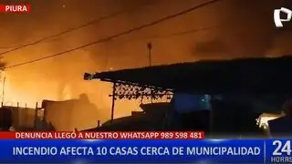 Piura: voraz incendio destruye 10 viviendas la noche del año nuevo