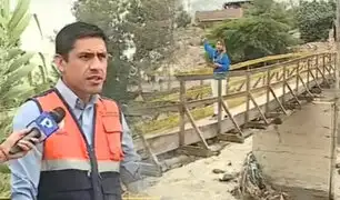 Alerta por puente “Cruz de Motupe” en peligro ante aumento del caudal del río Chillón