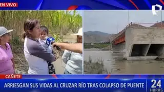 Cañete: familias arriesgan su vida al cruzar río cañeta tras colapso de puente