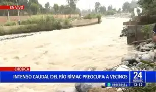 Chosica: Intenso caudal del río Rímac preocupa a vecinos
