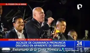 Cajamarca: Alcalde Joaquín Ramírez brinda discurso en aparente estado de ebriedad