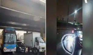 Cercado de Lima: camión choca contra puente Huánuco tras sobrepasar tamaño permitido