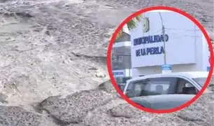 Huecos en las pistas frente a la Municipalidad de la Perla son un peligro