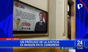 Vladimir Cerrón: Prófugo de la justicia tiene su imagen en el Congreso