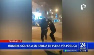 ¡Indignante! hombre golpea a su pareja en plena vía en Carabayllo