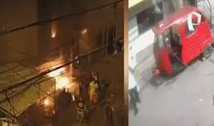 Comas: queman mototaxi tras pelea que terminó con un presunto extorsionador herido