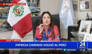 Patricia Chirinos volvió al Perú: "He regresado como me comprometí"