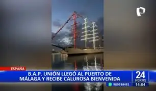 Buque B.A.P Unión llega al puerto de Málaga y recibe calurosa bienvenida