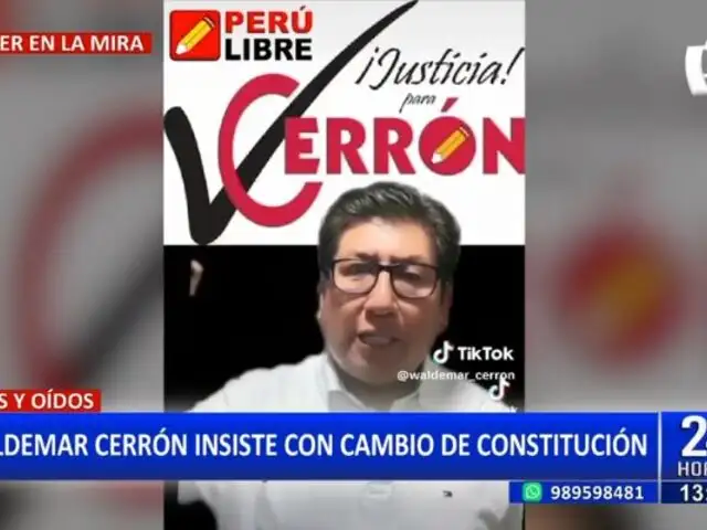 Waldemar Cerrón envía saludo por año nuevo e insiste con cambio de Constitución