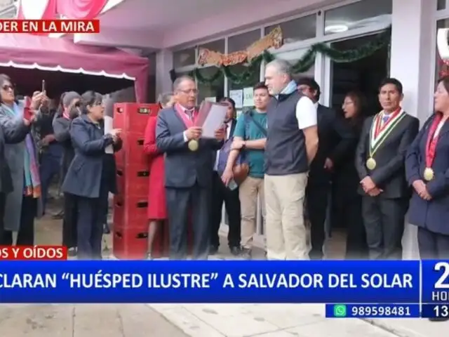 Salvador del Solar es declarado "huésped ilustre" en Junín