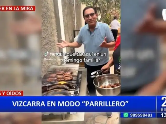 Vizcarra en modo "parrillero": Expresidente degustó carnes y chorizos junto a su familia