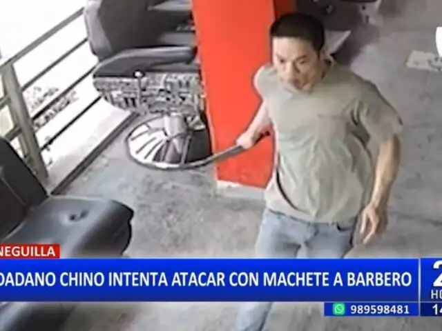 Cieneguilla: Ciudadano chino intentó atacar con machete a empleados de barbería