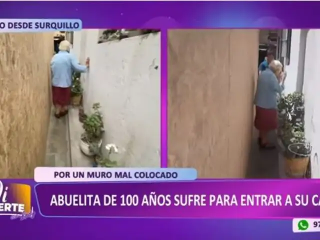Surquillo: Abuelita de 100 años denuncia a vecina por colocar muro de triplay que divide una quinta
