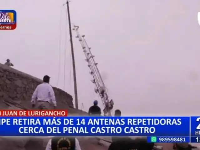 INPE retira más de 14 antenas repetidoras ilegales cerca al penal Castro Castro