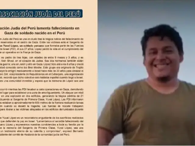 Franja de Gaza: reservista peruano de 27 años figura en lista de 21 muertos del Ejército de Israel