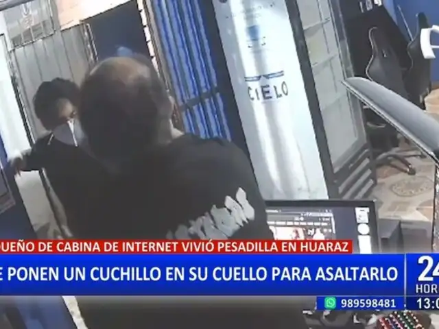 Terror en Huaraz: delincuente asalta y amenaza con cuchillo a propietario de cabina de internet