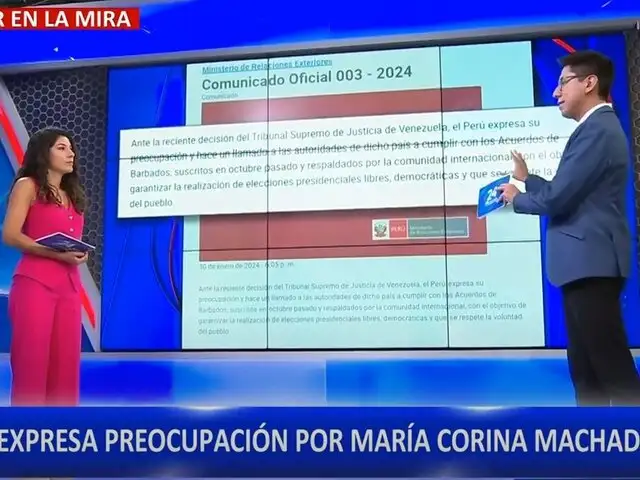Cancillería rechaza inhabilitación de María Corina Machado en elecciones de Venezuela