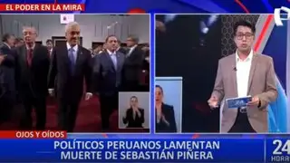 Políticos peruanos lamentan muerte de expresidente Sebastián Piñera