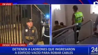 Miraflores: capturan a dos delincuentes que pretendían robar cables y otros objetos de un edificio