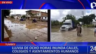 Lluvia de ocho horas inunda calles y viviendas en la ciudad de Tumbes