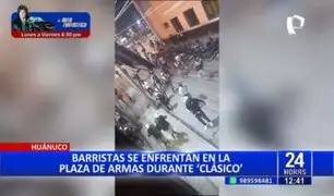 Huánuco: barristas se enfrentan en plena plaza de armas durante el 'clásico'