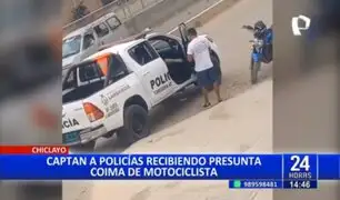 Chiclayo: captan a policías recibiendo presunta coima de motociclista