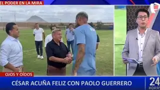 César Acuña celebra la llegada de Paolo Guerrero al club César Vallejo