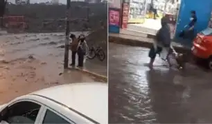 Arequipa: intensas lluvias por más de cuatro horas provocan inundaciones en calles y avenidas