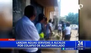 Piura: Arrojan aguas residuales a alcalde del distrito de Querecotillo