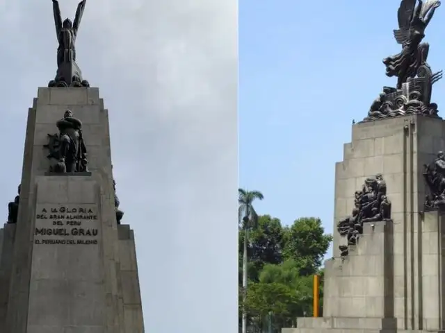 Cercado de Lima: roban placas conmemorativas en monumento a Miguel Grau