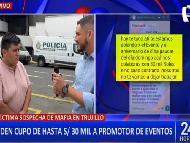 Delincuentes extorsionan con S/30 mil a promotor de eventos en Trujillo