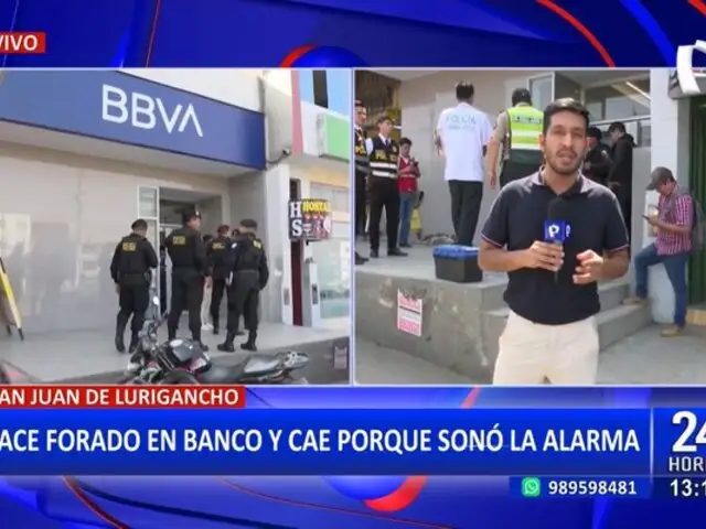 Detienen a delincuente que hizo un forado para asaltar un banco en San Juan de Lurigancho