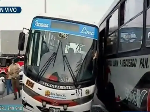Accidente en San Borja: choque de dos buses de transporte público deja un herido