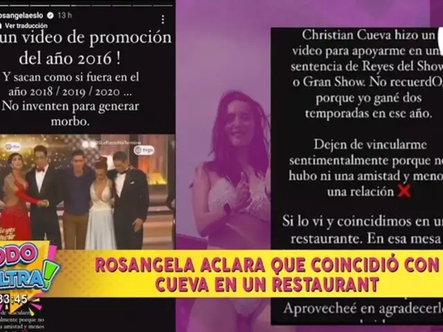 Rosángela Espinoza niega romance con Christian Cueva: "no inventen para generar morbo"
