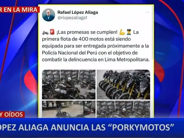 Rafael López Aliaga anuncia llegada de las 'Porkymotos' para combatir la inseguridad