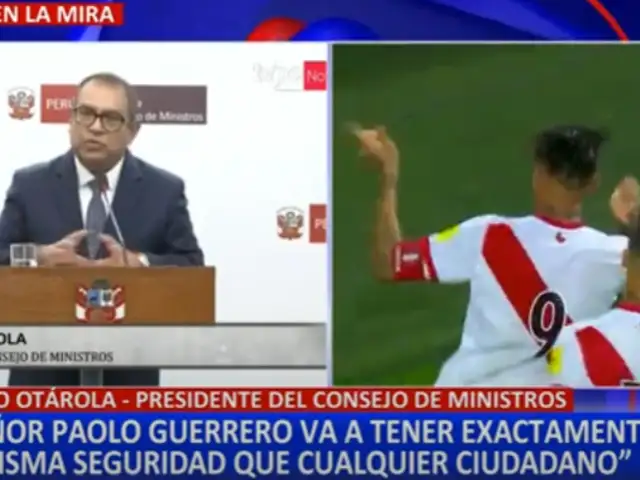 Alberto Otárola: “Paolo Guerrero recibirá seguridad como cualquier ciudadano de La Libertad”