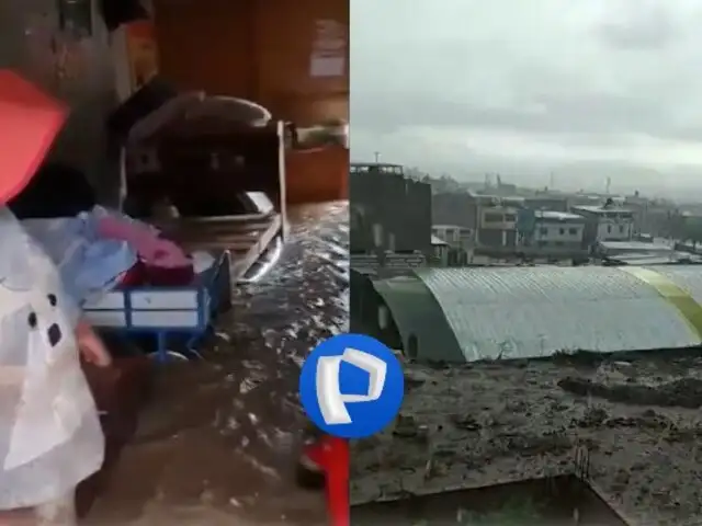 Arequipa: fuertes lluvias ocasionaron que 70 viviendas terminen llenas de lodo y agua