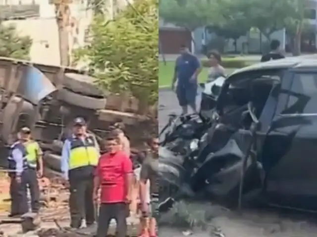 Accidente en La Molina: camión de ladrillos se estrella en óvalo Los Cóndores y deja 5 heridos