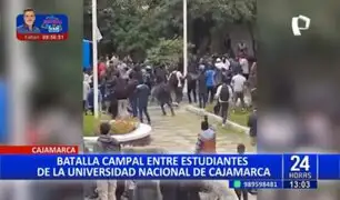 Cajamarca: Estudiantes de carreras distintas se enfrentan dentro de la Universidad Nacional