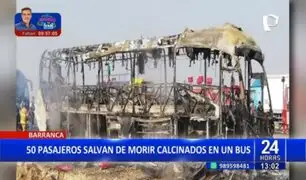 Barranca: 50 pasajeros se salvan de morir calcinados en un bus