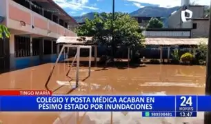 Huánuco: Inundaciones afectan institución educativa y posta médica en Tingo María