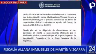 Ministerio Público desmiente versión de Martín Vizcarra sobre allanamiento a sus domicilios