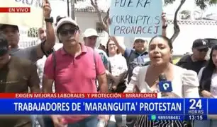 Miraflores: Trabajadores de "Maranguita" protestan en exteriores del MINJUSDH